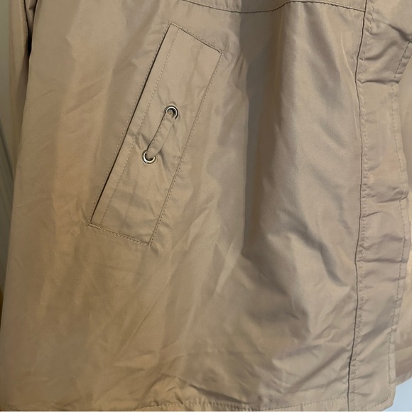 NWT Jones of New York Rain Coat Removable Hood water repellent Women XL Cream - Picture 6 of 12